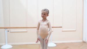 Girls Long sleeves Leotard Nude Seamless Ballet Leotards High Stretch Thin Versatile Gymnastics Bodysuit for Kids