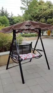 Swing Outdoor Courtyard Balcony Garden Iron Art adult children Swing Chair Swing Bed Hanging Chair with Canopy Shade Buaian 秋千 CP040