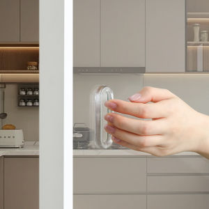4PCS Self-Adhesive Sliding Door Handle Transparent Plastic Soft PU Door Handle Kitchen Cabinet Glass Sliding Door Drawer Handle