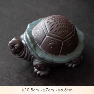 Creative Brother Kiln Purple Sand Turtle Tea Strainer Home Use Glass Public Fair Cup Filter Net Whole Ceramic Integrated Tea Pet Ornament