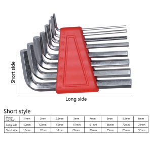 【2026 New】Folding Hex Key Set S2 Steel Wrench 1.5-6mm 90° Right Angle Long/Short Arm for Furniture Bicycle Car Repair