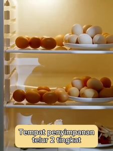 Rak Tempat Telur 2 Tingkat Egg Box Storage Organizer Wadah Kotak Penyimpanan Telor 32 Butir Anti Pecah Serbaguna - HOMIA