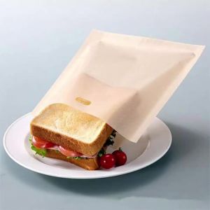 【A】2Pcs Reusable Non-stick Baked Toast Bread Oven Bags Tools Toaster Bags For Grilled Cheese Sandwiches