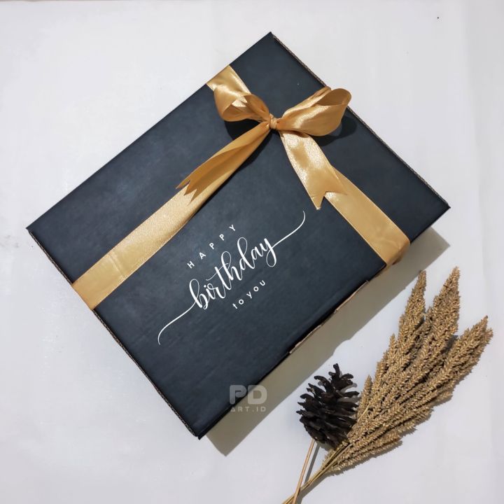 Kotak Kado Premium Box Kado Ultah Hitam Exclusive | Lazada Indonesia
