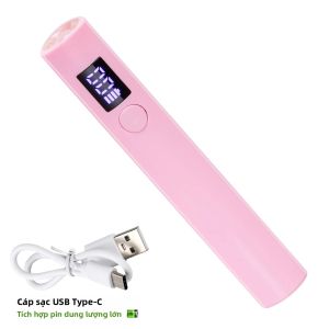 Đèn LED UV Cầm Tay Có Thể Sạc Lại Với Đế Để Sấy Sơn Gel - Đèn Bàn Làm Móng Nhẹ Của Limegirl