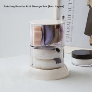 Multi-Layer Makeup Sponge Storage Box Dustproof Cosmetic Egg Holder Desktop Organizer for Dormitory Plastic Storage Rack