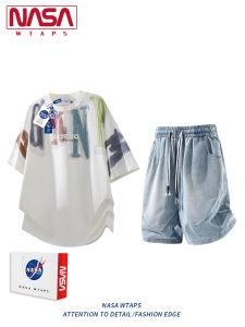 NASA WTAPS | Bộ Quần Short Jeans Tay Ngắn Thoáng Khí Dành Cho Thể Thao Và Thường Ngày