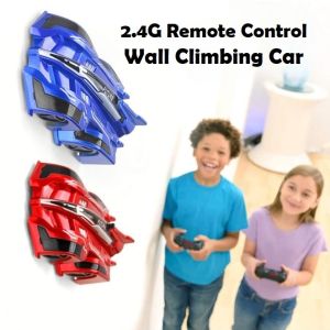 Wall Climbing Car 2.4G RC toy LED light stunt show ceiling driving panjat dinding kereta kawalan jauh mainan kanak kanak