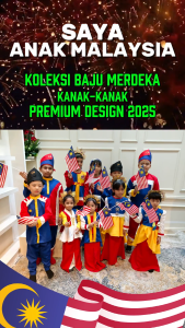 Baju Merdeka Budak Perempuan Puteri Kebaya Design 2025 (FREE Lencana Jalur Gemilang - Magnet + UV)