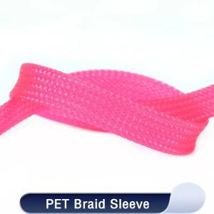 1M UV Pink PET Braid Sleeves 2~20mm High Density Insulated Snake Skin Cable Wrap Sheath