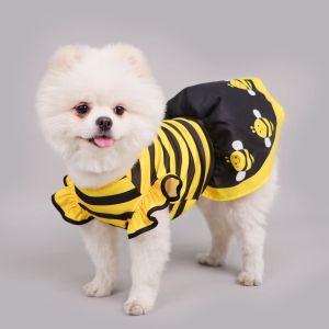 Dog Dress Cute Bee Pet Bee Costumes Yellow Cartoon Bumble Bee Stripes Dog Kitten Cat Puppy Pet Apparel for Party Halloween