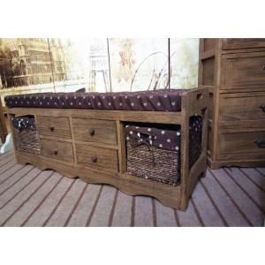 MEISITEKEKE | Vintage Wooden Storage Shoe Bench