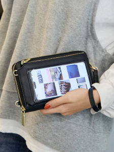 RFID Blocking Touch Screen Mobile Phone Bag Functional Crossbody Long Wallet Womens Mini Coin Purse