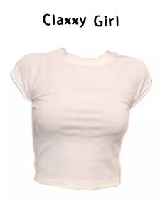 เสื้อยืดแขนสั้นทรงเข้ารูปสีพื้นสำหรับผู้หญิง ดีไซน์เรียบง่าย สไตล์ฤดูร้อน คอกลม ความยาวปกติ เสื้อผ้าทำงาน