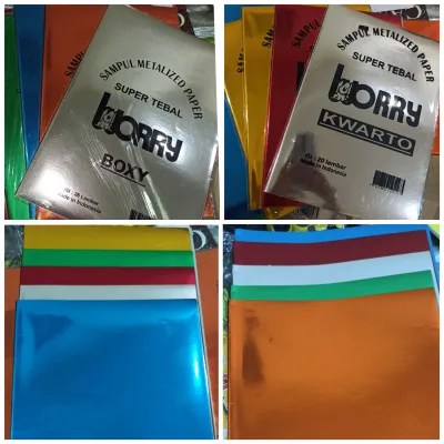 SAMPUL METALIK BERWARNA / SAMPUL WARNA MENGKILAP KUARTO BOXY ISI 20 LEMBAR