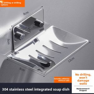 ROLONG | Drill-Free Stainless Steel Soap Holder Wall Mount