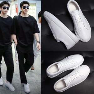 รองเท้าผ้าใบผู้ชาย Ocnltiy 2021 ฤดูร้อน ทรงหัวมน สวมใส่สบาย ระบายอากาศได้ดี หนังแท้ รองเท้าลำลอง รองเท้าบอร์ด