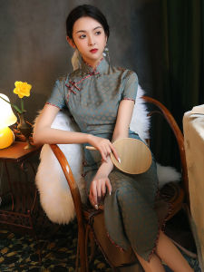 Old Shanghai Cheongsam 2022 New Arrival Retro Elegant Modified Version Long Classy Young Dress Female Summer