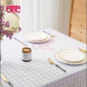 Taplak Meja Anti Air Motif Kotak-Kotak Bahan PEVA