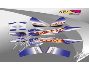 STRIPING STIKER LIS FIZ R 2003 BIRU PUTIH
