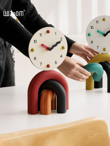 Đồng Hồ Trang Trí Bàn Để Bàn Phòng Khách Đơn Giản Sáng Tạo WOZOOM Trang Trí Nhà Cửa Cho Tủ TV Và Lối Vào Bằng Gỗ Màu Vàng