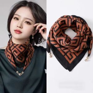 Magnetic Clasp Silk Scarf Womens Autumn Winter Versatile Neck Protection Scarf Neck Warmer Windproof New 2025 Warm Scarf Cold Proof