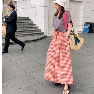 Quần Ống Rộng Bằng Vải Lanh Cotton Cạp Cao Mùa Hè Cho Nữ Quần Dài Ống Rộng Thường Ngày Đa Năng Quần Dài Ống Rộng