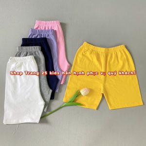 Quần Legging đùi bé gái quần Biker thun cotton xuất dư mềm mịn dễ chịu bé 20kg-50kg