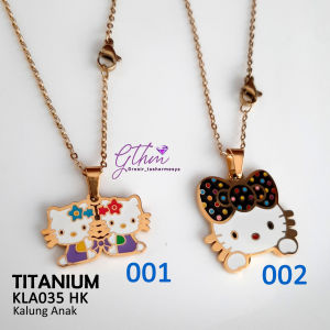 Kalung Anak Titanium Nuri Liontin H Kitty Awet Anti Karat Perhiasan Fashion Import Premium kla035