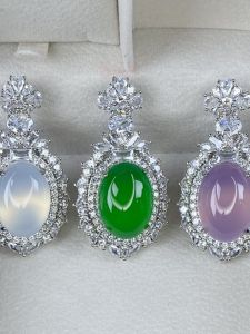 Natural Icy Chalcedony Necklace Pendant Womens Fancy Inlaid Gemstone New Arrival Emerald Agate Pendant