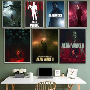 A-Alan W-Wake2 Horror Game Poster HD Waterproof High-Toughness Self-Adhesive Wall Decor Universal