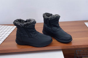 Plus Size Womens Winter Boots Waterproof Snow Boots Side Zipper Fleece-lined Artificial Wool Lining Plaid Hiking European and American Booties