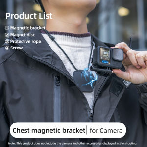 Magnetic Neck Lanyard Strap Quick Release Anti-Lost Chest Mount for GoPro Hero 13 12 11 DJI Osmo Action 6 5 Pro Insta360 ACE Pro