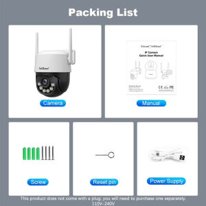 Srihome 8MP 4K WiFi PTZ Camera Smart Color Night Vision IP66 Outdoor Security 360° Coverage Smart Auto Tracking SH072