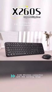 RAPOO X260S / X260 Wireless Optical Mouse & Keyboard Black / White / Pink 2.4G Connection 10M Range Retro Style Round Key 12 Multimedia Hotkeys Spill-resistant Cap 1000 DPI Mice & Keyboard Combos