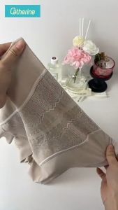 Catherine กางเกงเก็บพุง เอวสูง ลดหน้าท้อง เก็บก้น ลายลูกไม้ ผ้าเรียบนุ่มลื่น ยืดเยอะ รัดหน้าท้อง ฟื้นฟูหลังคลอด