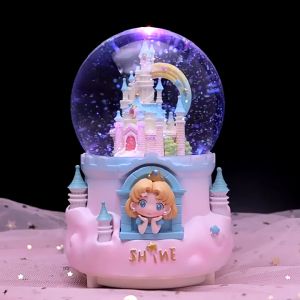 กล่องดนตรีลูกบอลคริสตัลการ์ตูนอนิเมะ ของขวัญวันวาเลนไทน์ ของประดับตกแต่งเดสก์ท็อปที่บ้าน