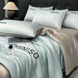 Miniso | Cool Summer Air Conditioning Quilt Set Thin Ice Silk Machine Washable