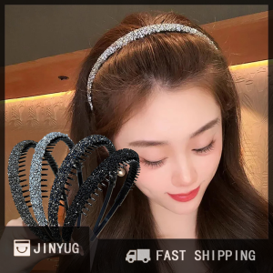 gege bear Hot Sale Không trượt Rhinestone tóc Hoops ban nhạc phụ nữ răng đàn hồi headbands cho phụ nữ sáng bóng tóc sang trọng Hoops