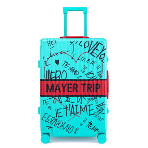 Mayer Trip Womens Small Suitcase Password Lock Pull Rod Leather Box Fashionable Travel Bag with Soft Polyester Lining