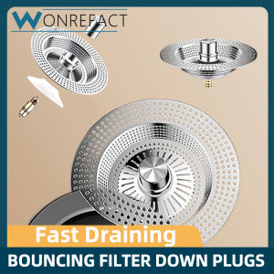 3 In 1 Kitchen Sink Drain Strainer Anti Clogging Sink Food Residue Catcher Basket Stainless Steel Pop Up Kitchen Sink Stopper