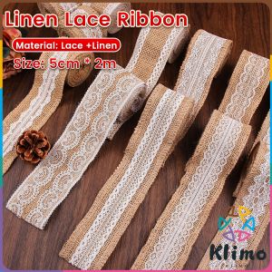 Klimo 2m Handmade Decorations Linen Volume Burlap Ribbon Cloth Roll Lace DIY Manual Accessories