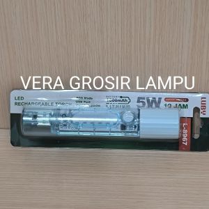 Senter tangan LUBY L-8967 LED Rechargeable torch 5W bisa di Zoom