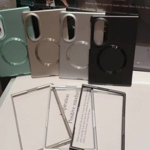 szhaiyu | Ultra Thin Metallic Paint Magnetic Phone Case for Samsung Galaxy Z Fold 8 Ultra 7 6 5 4 3 for Magsafe Shockproof Hard PC Cover