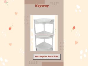 Keyway Rak Plastik 3tingkat Pojok Sudut Made in Jepang Rak Bumbu Plastic Plastik Corner Rack 3tier