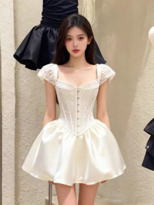 Gentle Romantic French Style White Dress