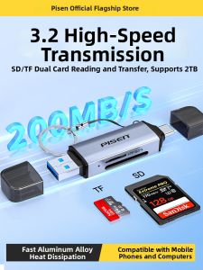 PISEN | Multi-functional Card Reader SD TF Card USB3.2 Type-C