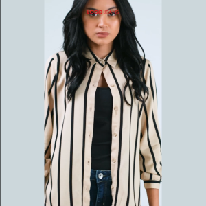 Logo Jeans Kemeja Wanita Agatha Khaki Black 24A35L9KB