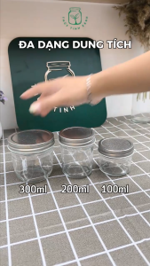 Comco 6 Hũ Thuỷ Tinh Tròn Nắp Nhôm Đựng Sữa Chua Mứt Trái Cây [Nhiều dung tích]