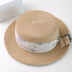 ฤดูร้อน ผู้หญิง หมวกฟาง ลำลอง ม่านบังแดดปีกกว้าง หมวกชายหาด ท่องเที่ยวชนบท เรียบหรู ผู้หญิง หมวกแบน เสื้อท่อนบน หมวกปีกกว้าง